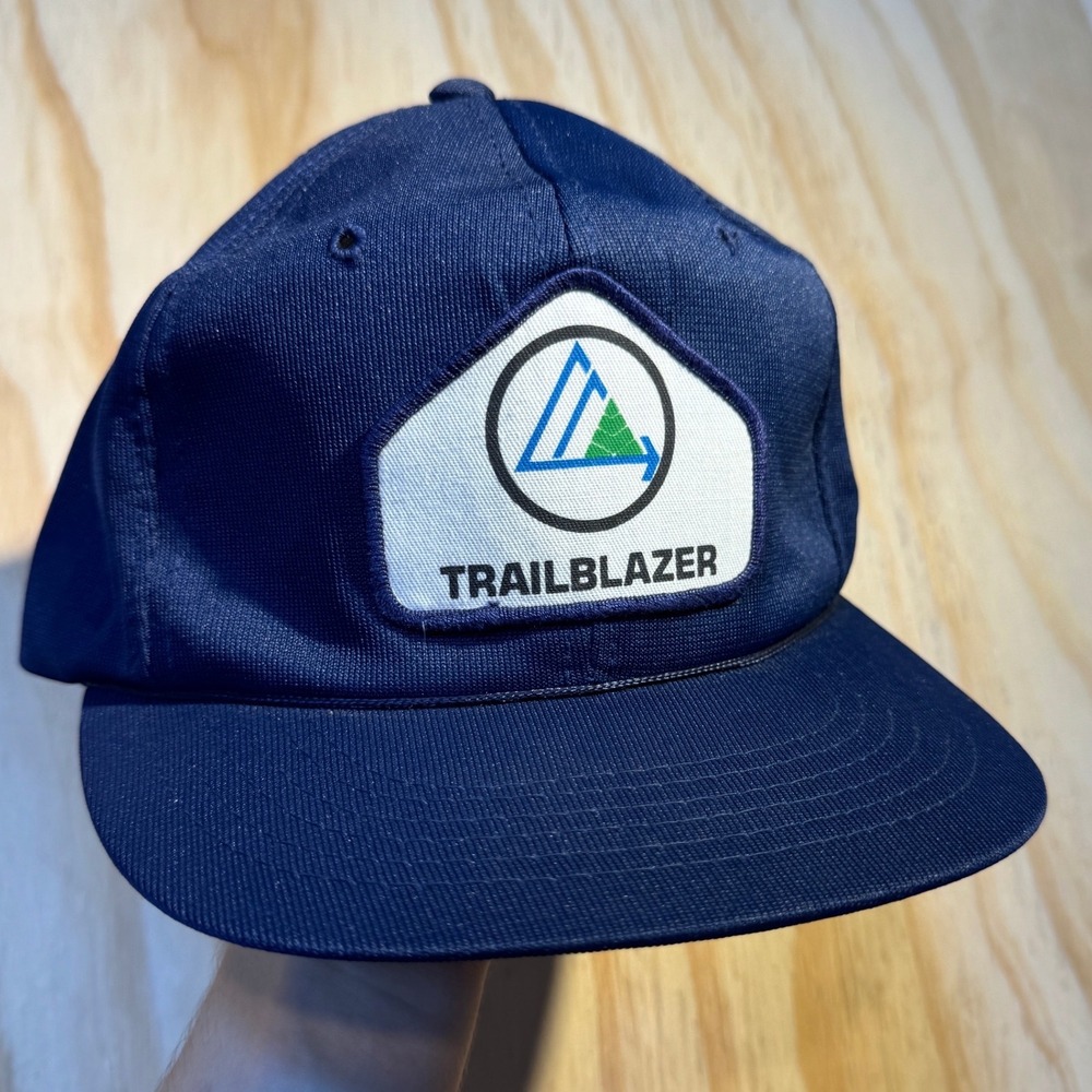 Young An Trailblazer Navy Blue Snapback Trucker Hat Vintage Style OSFM